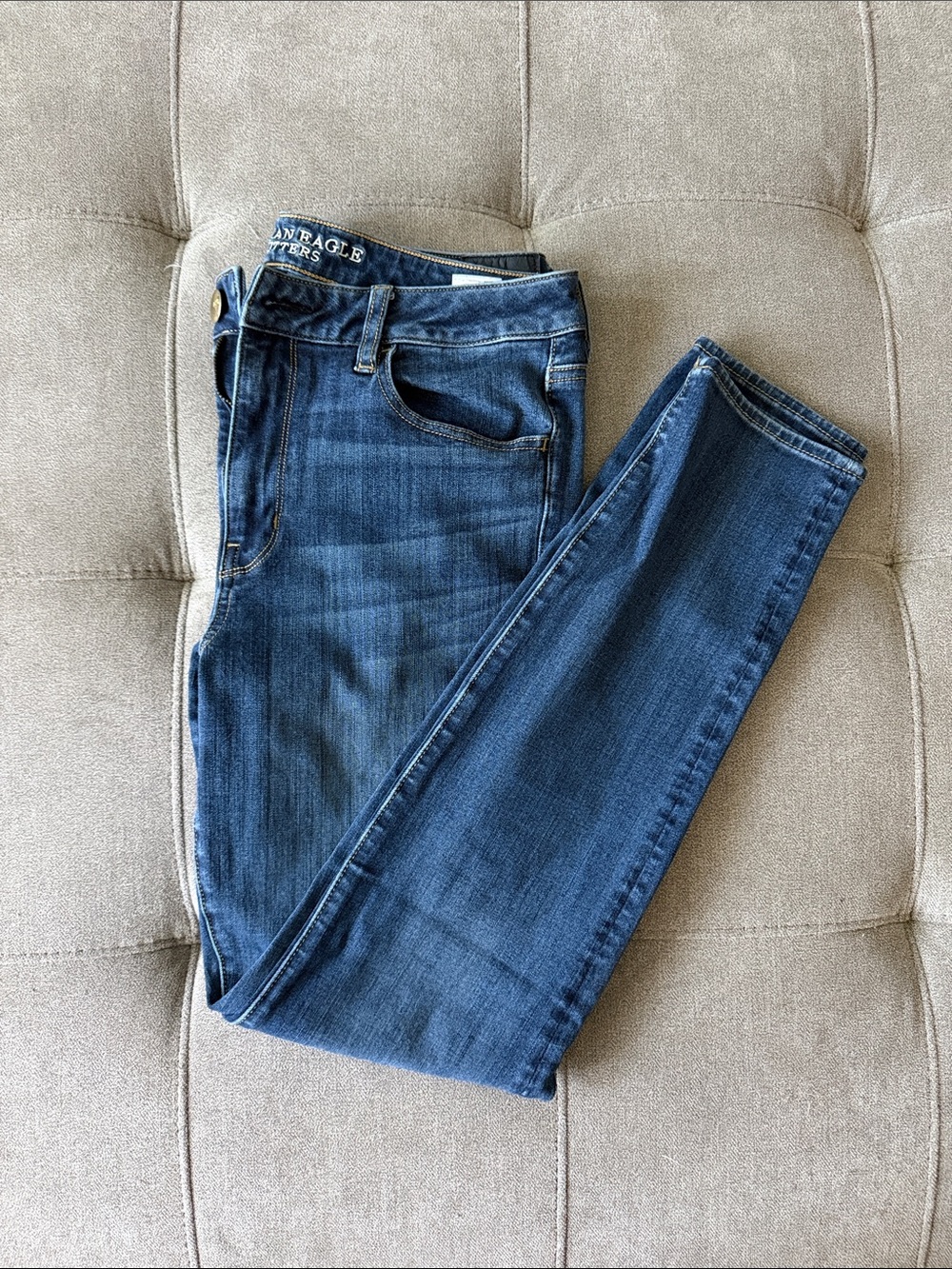 American Eagle Outfitters Dark Blue Skinny Jeans 12 Long
